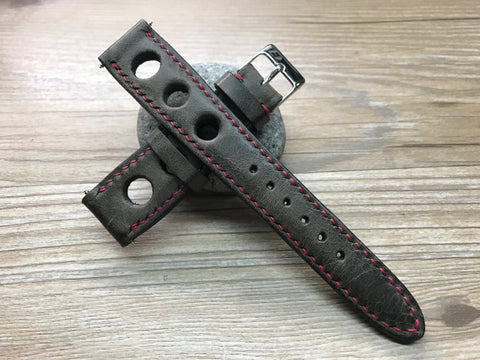 Brown Rally Watch Straps, Racing Watch Band, Leather watch strap, 18mm 19 20mm watch straps, FREE SHIPPING
