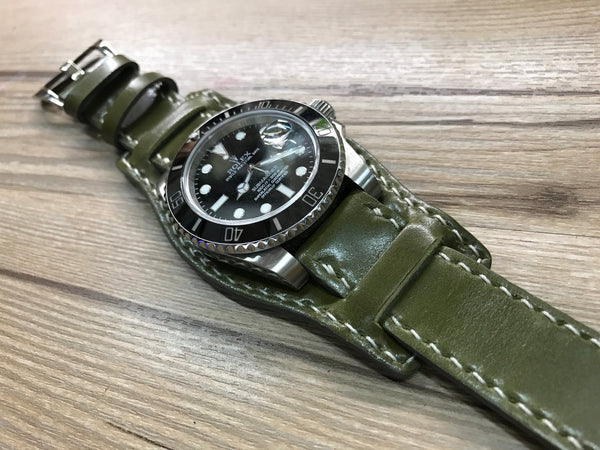 Real Leather cuff watches Band for Rolex watch Handmade Watch