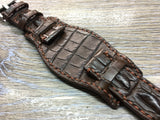 Leather Watch Strap, Full Bund Strap, Alligator Skin Watch band, Rolex Watch Strap, 20mm - eternitizzz-straps-and-accessories
