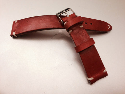 Leather Watch Straps 20mm, Leather Watch band, Leather Watch Strap 19mm, 18mm, Vintage Orange Watch Strap
