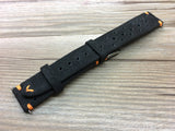 Racing Watch Straps 20mm, Rally Watch straps 19mm, Suede Leather watch band, Black Suede Leather watch Straps, 18mm watch band, FREE SHIPPING - eternitizzz-straps-and-accessories