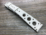 Rally Watch Straps 20mm, Racing Watch straps, Leather watch band, White Leather watch Straps 19mm, 18mm watch band, FREE SHIPPING - eternitizzz-straps-and-accessories