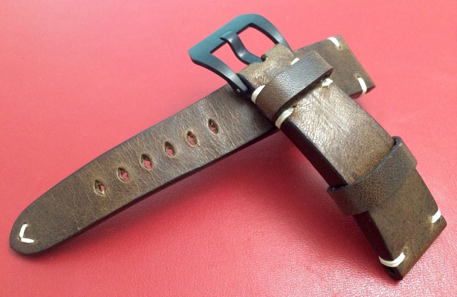 Real Leather Strap for Bremont watches Raw Brown Color 22mm 18mm