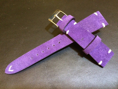 Suede Leather Watch Strap, Rolex Watch Strap, IWC Watch Band, Purple Watch Strap, 20mm, 19mm, 18mm watch band