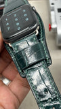 Apple Watch Ultra Watch Band, Apple Watch 49mm 45mm 41mm 40mm Smartwatch Band, Cuff Watch Band, iWatch Band, Green Alligator Watch Straps, Samsung Galaxy Watch Band