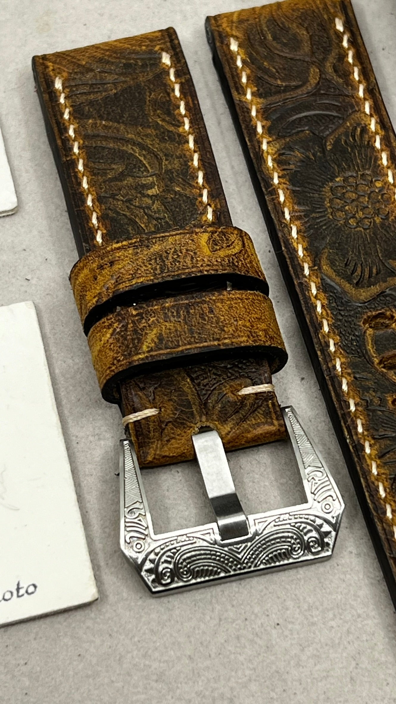 Watchstrap 26mm, most comfortable watch band, Durable Watch Band, Brown Engraving Leather straps band, replacement watch bands, handmade watchband, Omega Watch Band, Rolex Watch straps 19mm 21mm 22mm, Seiko Mod watch Band