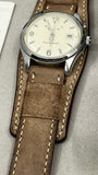 Watch Band Straps Cuff Watchstraps in Genuine Distress Brown Leather, Handmade Personalise Cuff Watchband 20mm 19mm, Bund Style Watch Band, Gift Ideas
