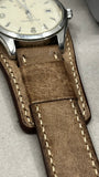Watch Band Straps Cuff Watchstraps in Genuine Distress Brown Leather, Handmade Personalise Cuff Watchband 20mm 19mm, Bund Style Watch Band, Gift Ideas