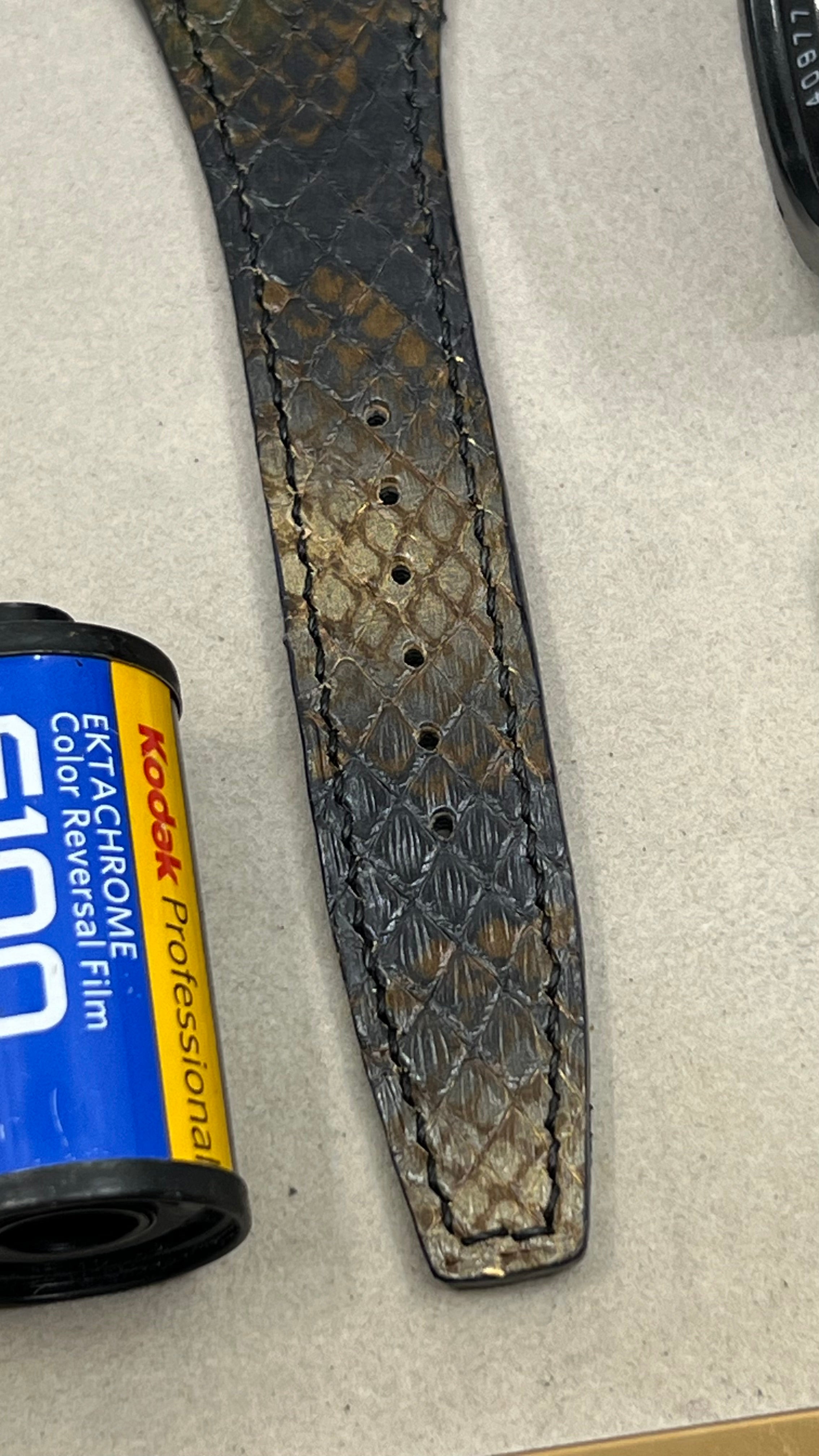 Watch strap leather watch band wristwatch band 20mm 19mm 22mm Python watchband replacement cuff watch band black brown bund style watch strap