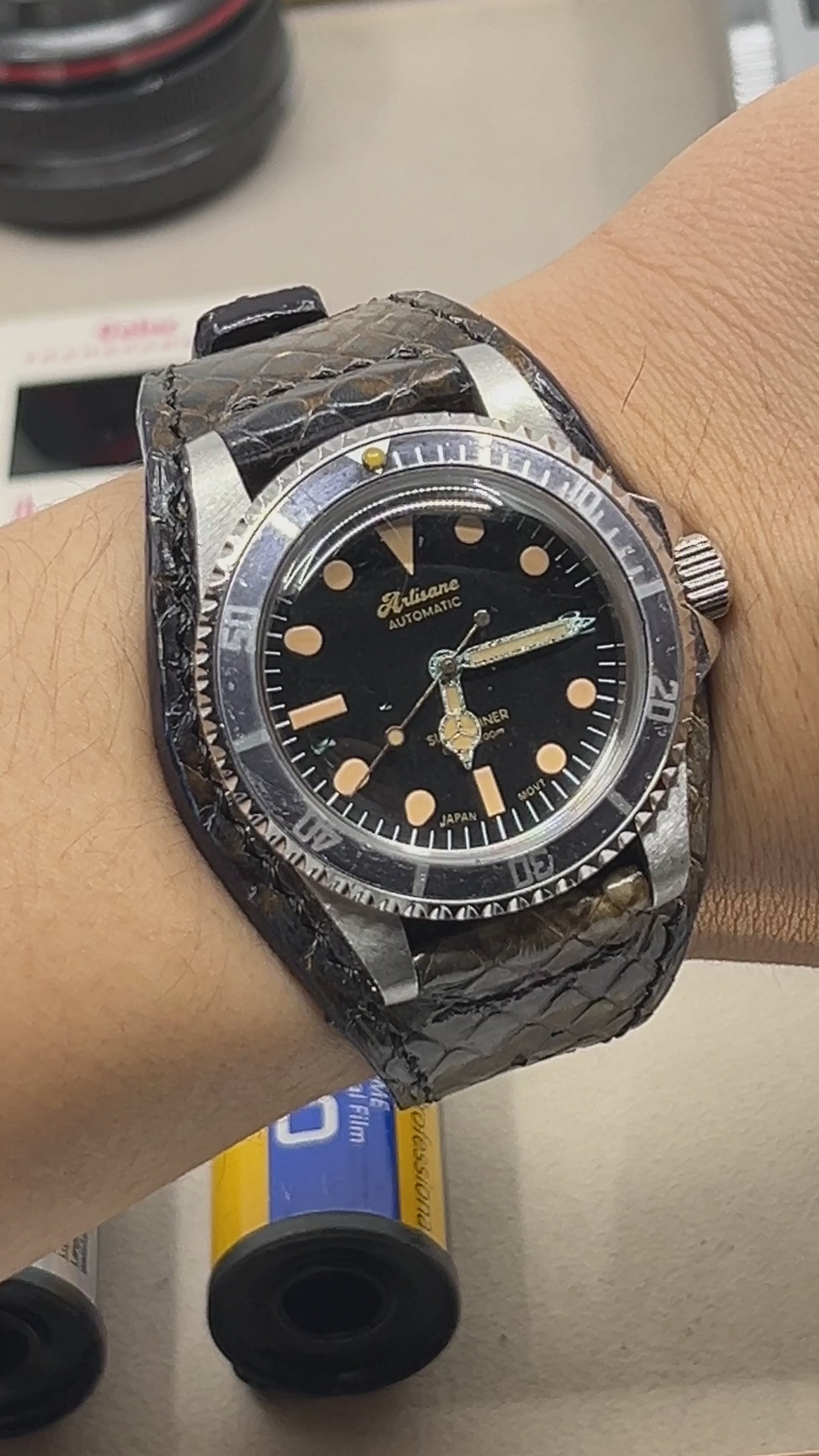 Rolex Watch Strap, Artisané Submariner Watch, Aging Watch, Mechanical Watch, Omega Watch Straps, Cobra Material Leather Bund Style Watch Strap, Watch Strap 20mm, Watch Band 19mm, Handmade Watchstrap 21mm, Gift Ideas for Birthday