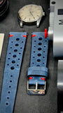 19mm Rally Racing Watch Strap, Blue Leather Watch Strap band 20mm - Rally Racing Watch Straps - Eternitizzz Watch Straps