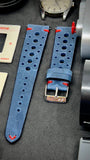 20mm Leather Watch Strap, Vintage Racing Watch Strap, Blue Watch Band - Rally Racing Watch Straps - Eternitizzz Watch Straps