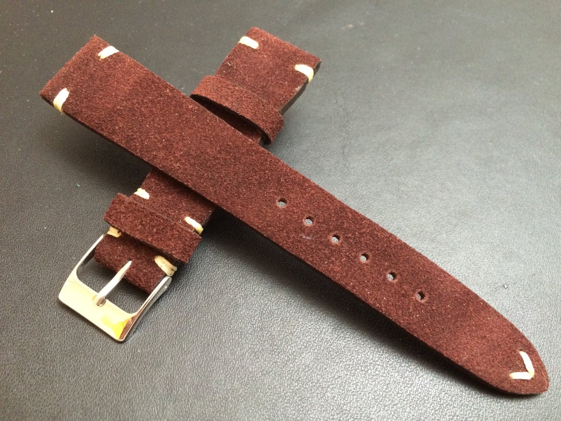 Suede Leather Watch Strap 19mm, Brown Watch Band 20mm, Wristwatch Band Replacement 21mm - eternitizzz-Watch-Straps-Gift-Ideas