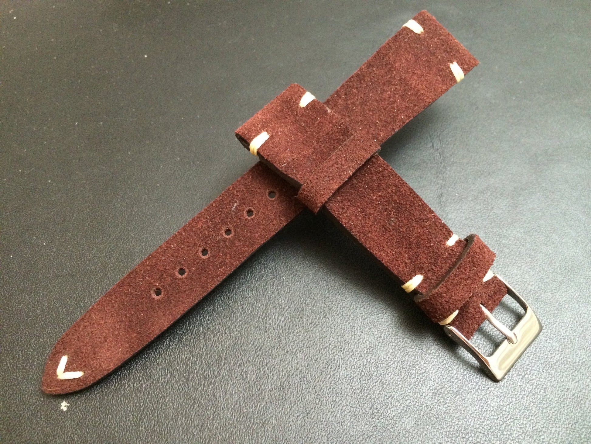 Suede Leather Watch Strap 19mm, Brown Watch Band 20mm, Wristwatch Band Replacement 21mm - eternitizzz-Watch-Straps-Gift-Ideas