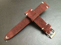 Suede Leather Watch Strap 19mm, Brown Watch Band 20mm, Wristwatch Band Replacement 21mm - eternitizzz-Watch-Straps-Gift-Ideas