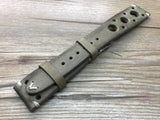 Leather watch straps, Gray watch bands, 20mm watchstraps, 18mm 19mm Racing Rally watch band, - Eternitizzz-Watch-Straps
