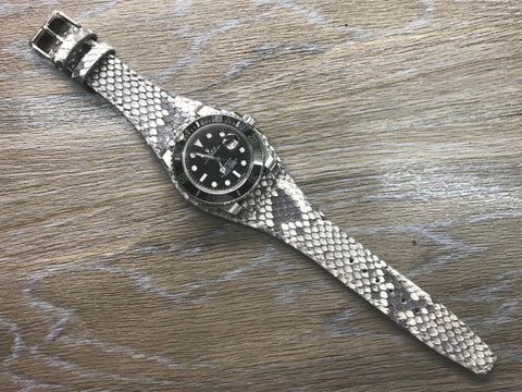 20mm watch band, wristwatch bands leather, bund strap, black and white, Gray Leather Watch Strap, uhrenarmband leder