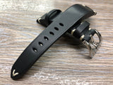 Leather Watch Strap 19mm, Bremont Watch Strap 22mm, Custom Leather Watch Strap with Cream White Stitching