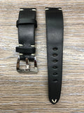 22mm Watch Straps Leather, 20mm Black Bremont Leather Watch Bands, Mens Watch Wristbands, Personalise Gift Idea