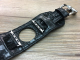 Apple Watch 44mm, 42mm, Apple Watch Band & Strap, Apple Watch Hermes, Black Alligator Bund Strap 38mm 40mm - eternitizzz-straps-and-accessories