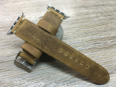 Apple Watch 44mm 40mm 42mm 38mm, Apple Watch Band Strap, Vintage Brown Leather watch strap band,FREE SHIPPING