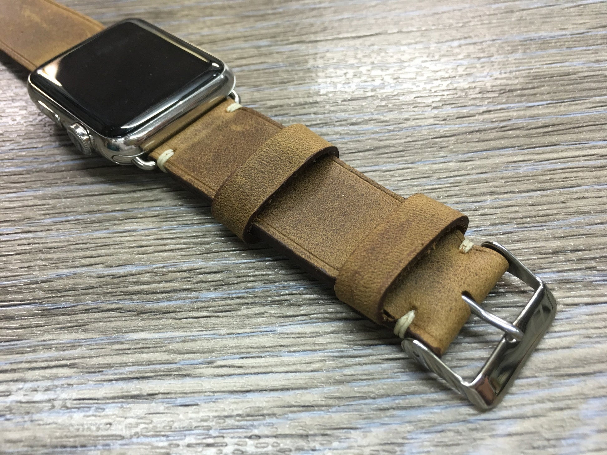 Apple Watch 44mm 40mm 42mm 38mm, Apple Watch Band Strap, Vintage Brown Leather watch strap band,FREE SHIPPING - eternitizzz-straps-and-accessories