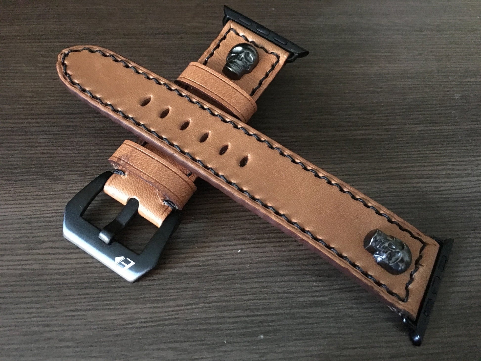Apple Watch 40mm, Leather Watch Straps, Leather Watch Band, Aluminum Blue Apple Watch Case, product Red
