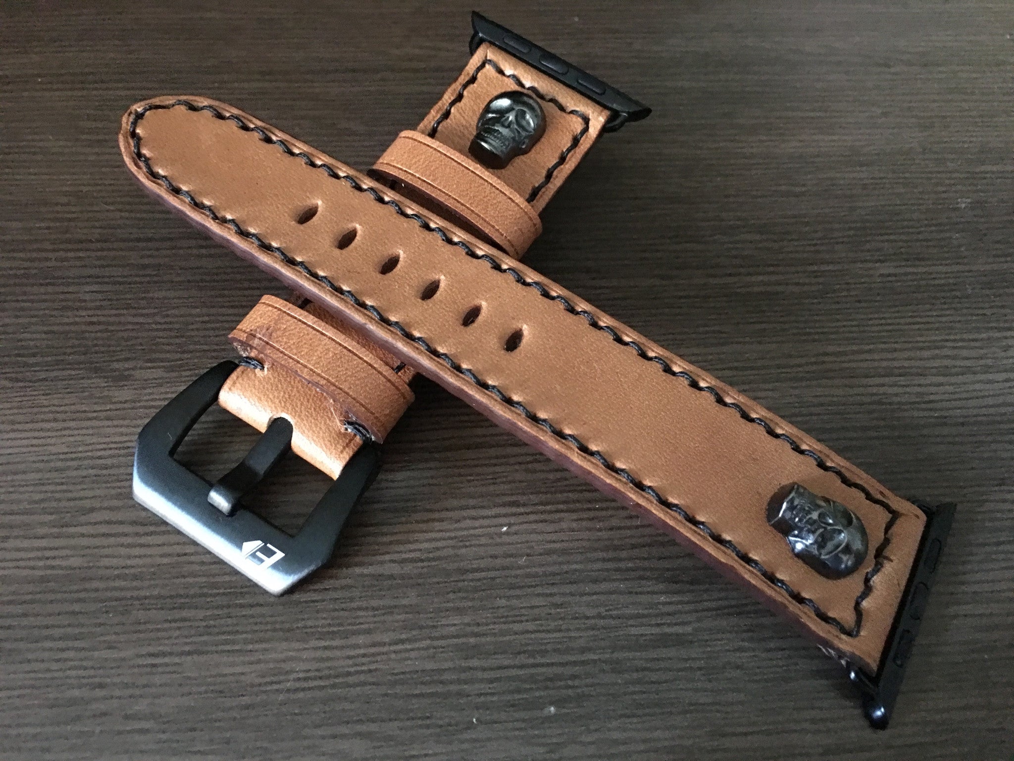 Apple Watch 40mm, Leather Watch Straps, Leather Watch Band, Aluminum Blue Apple Watch Case, product Red