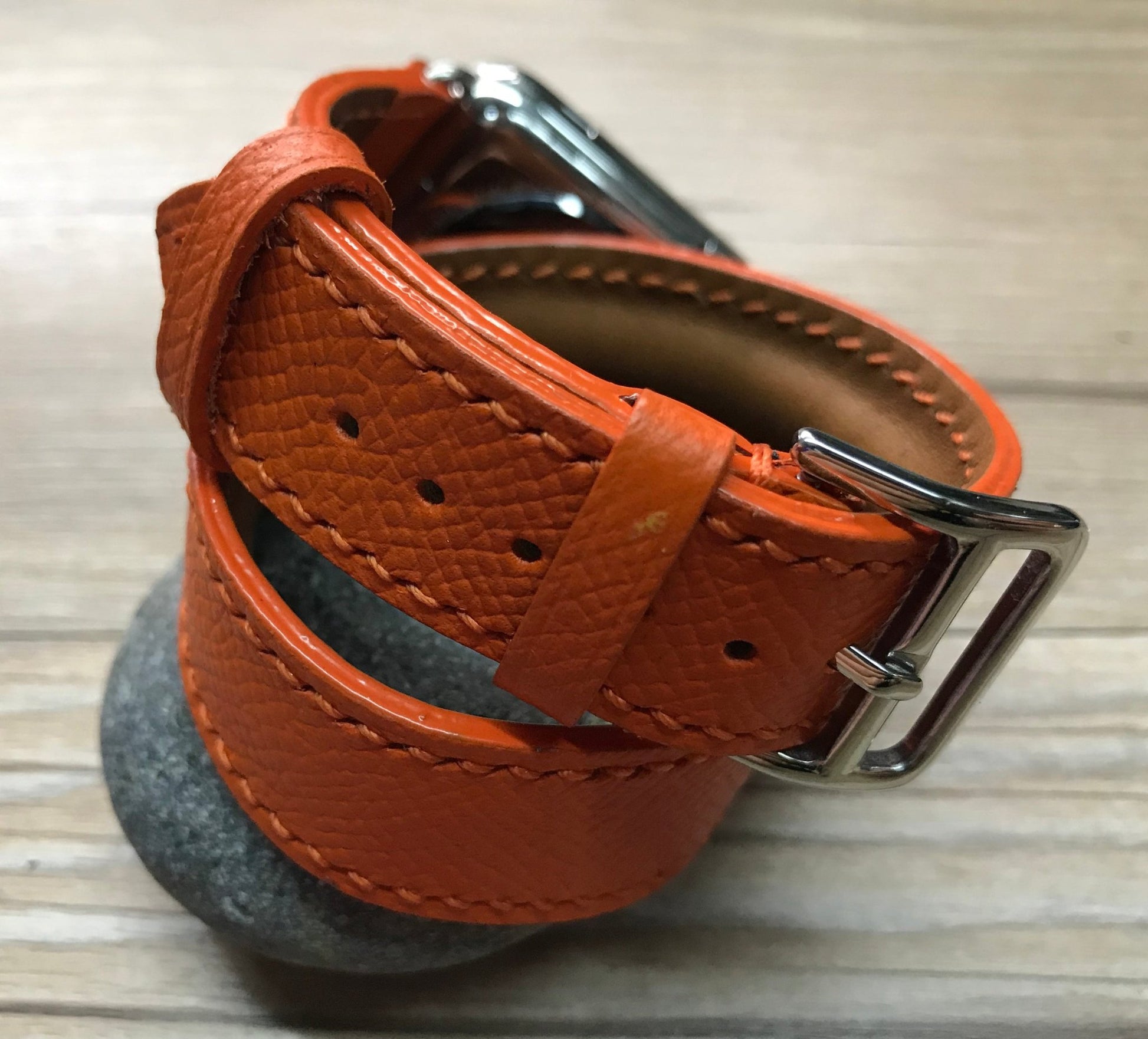 Apple Watch Hermès, 40mm Feu Epsom Leather Double Tour, Double Tour Series 4, Apple Watch Band 38mm, FREE SHIPPING - eternitizzz-straps-and-accessories