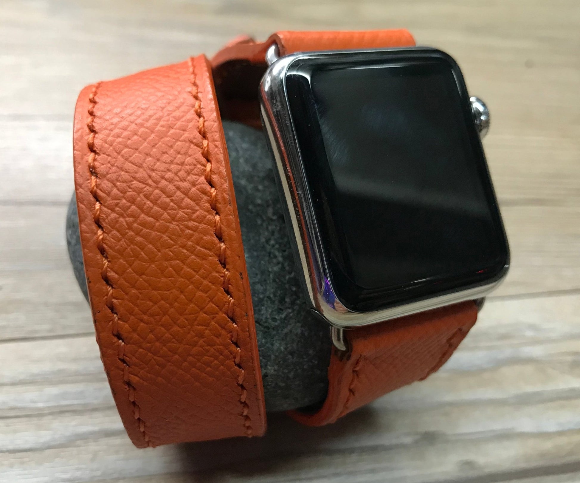 Apple Watch Hermès, 40mm Feu Epsom Leather Double Tour, Double Tour Series 4, Apple Watch Band 38mm, FREE SHIPPING - eternitizzz-straps-and-accessories