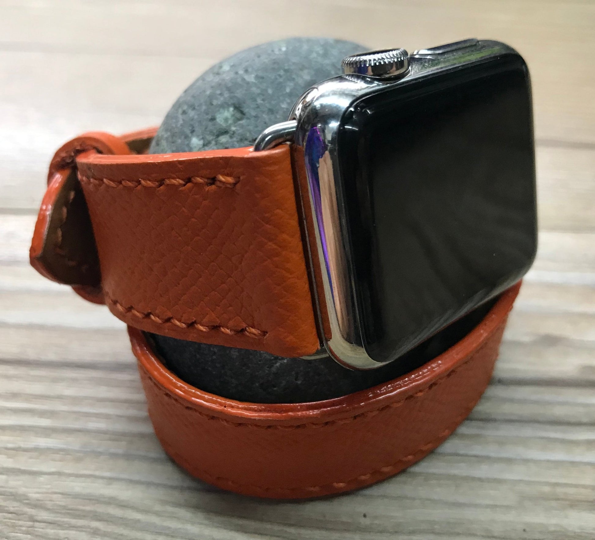 Apple Watch Hermès, 40mm Feu Epsom Leather Double Tour, Double Tour Series 4, Apple Watch Band 38mm, FREE SHIPPING - eternitizzz-straps-and-accessories