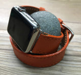 Apple Watch Hermès, 40mm Feu Epsom Leather Double Tour, Double Tour Series 4, Apple Watch Band 38mm, FREE SHIPPING - eternitizzz-straps-and-accessories