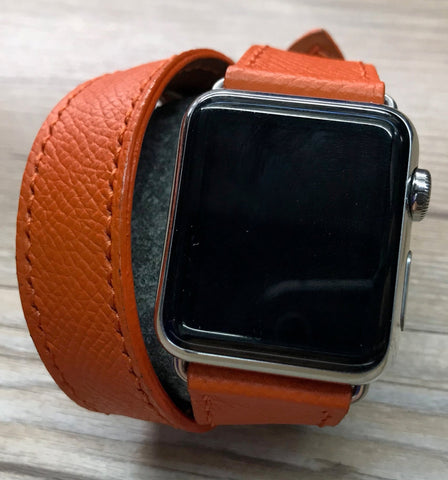 Apple Watch Band, 40mm Feu Epsom Leather Double Tour, Double Tour Series 7, Apple Watch Band 38mm, FREE SHIPPING
