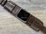 Apple Watch Band 40mm Series 6, Apple Watch Straps, iWatch Brown Watch Straps, Apple Watch 44mm, 42mm, Apple Watch Cuff Band, Smart watch Band for Apple, Personalise Gift idea