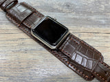 Apple Watch Band 40mm Series 6, Apple Watch Straps, iWatch Brown Watch Straps, Apple Watch 44mm, 42mm, Apple Watch Cuff Band, Smart watch Band for Apple, Personalise Gift idea