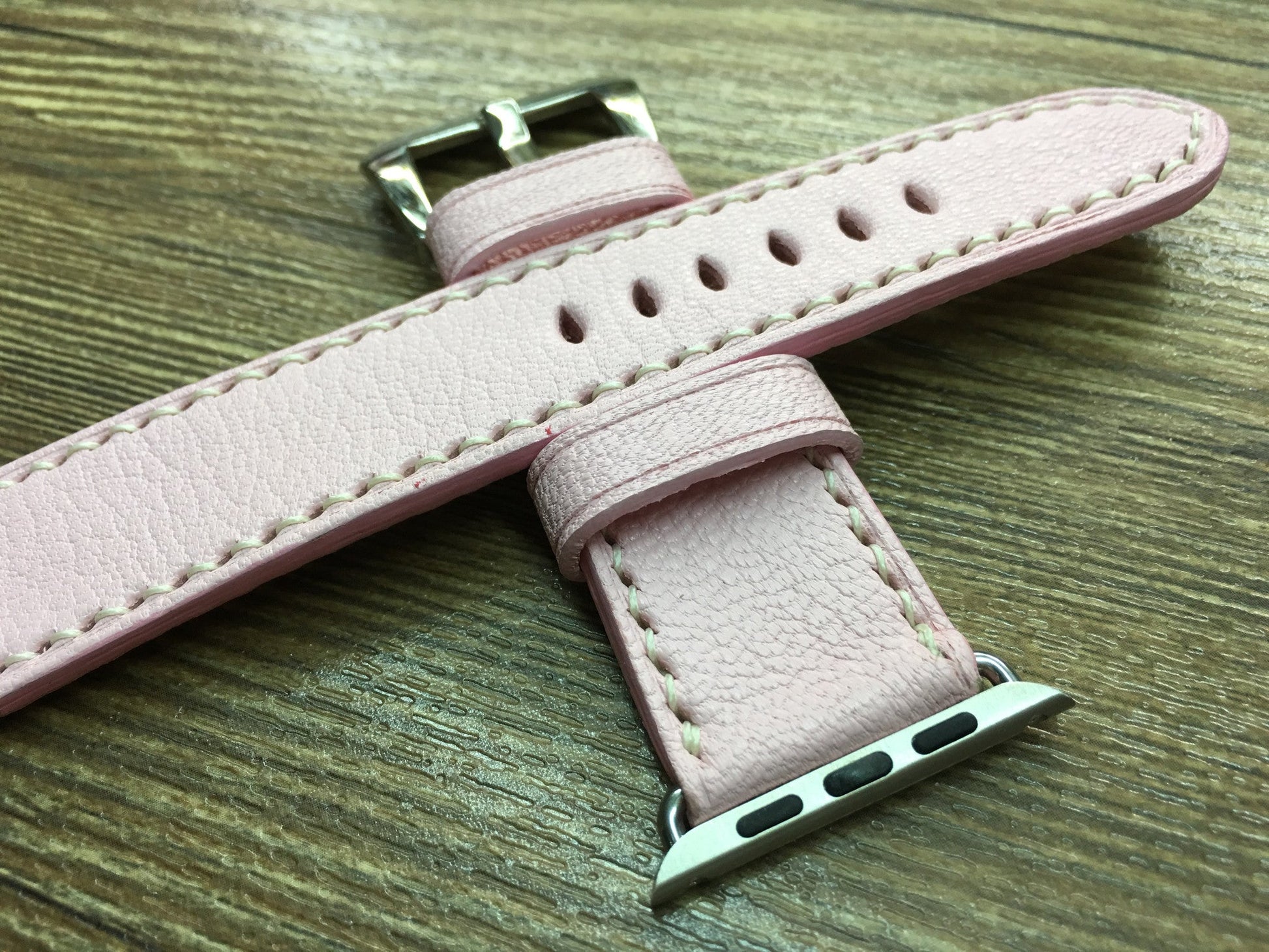 Apple Watch 44mm Gold, Apple Watch Band, Stainless Steel Silver Apple Watch 42mm, Pink Leather Watch Strap, Apple Watch Hermes - eternitizzz-straps-and-accessories