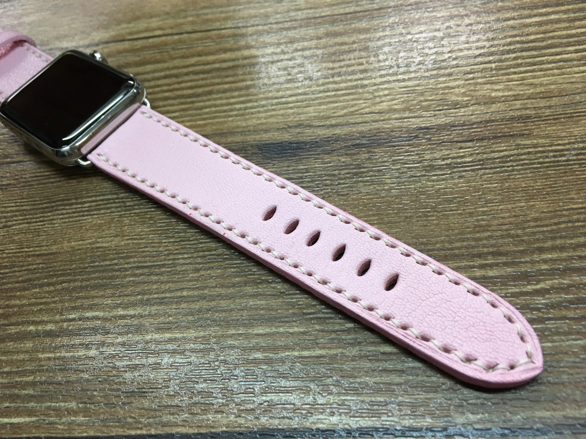 Apple Watch Band 45mm, Apple Watch Ultra Pink Leather Watch Band, Smartwatch Band 41mm, Smartwatch Band, Apple Watch Straps for Valentines Day