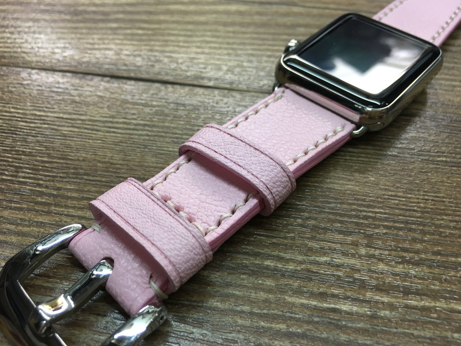 Apple Watch Band 45mm, Apple Watch Ultra Pink Leather Watch Band, Smartwatch Band 41mm, Smartwatch Band, Apple Watch Straps for Valentines Day