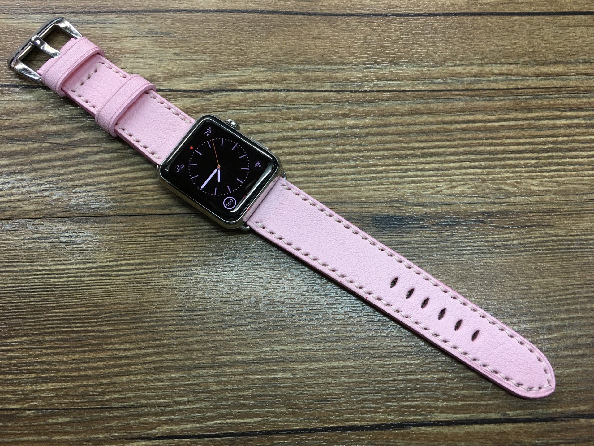 Apple Watch Band 45mm, Apple Watch Ultra Pink Leather Watch Band, Smartwatch Band 41mm, Smartwatch Band, Apple Watch Straps for Valentines Day