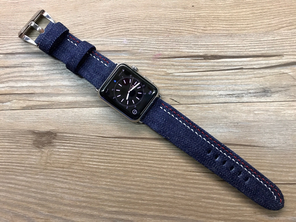 Apple Watch Band, Apple Watch 38mm, 42mm, Denim watch band, Apple Watch Strap, iwatch, Denim band - eternitizzz-straps-and-accessories