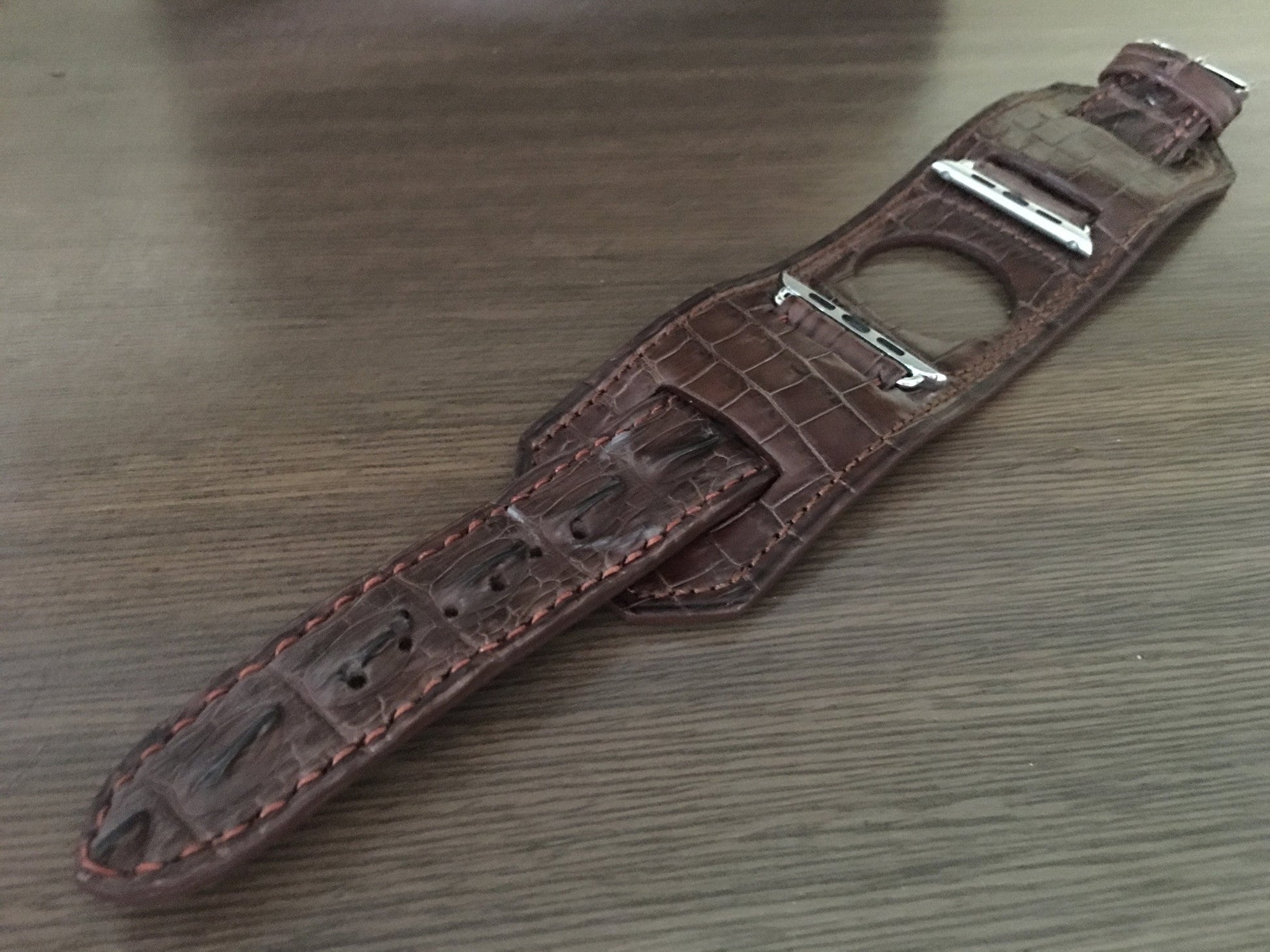 Apple Watch Band, Apple Watch 44mm 42mm, Alligator Apple Watch Strap, Apple Watch Hermes, cuff watch band for iwatch Series 1 2 3 4 - eternitizzz-straps-and-accessories