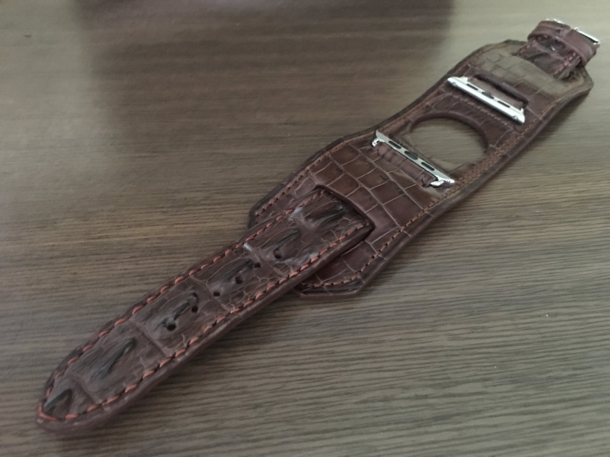 Apple Watch Band, Apple Watch 44mm 42mm, Alligator Apple Watch Strap, Apple Watch Hermes, cuff watch band for iwatch Series 1 2 3 4 - eternitizzz-straps-and-accessories
