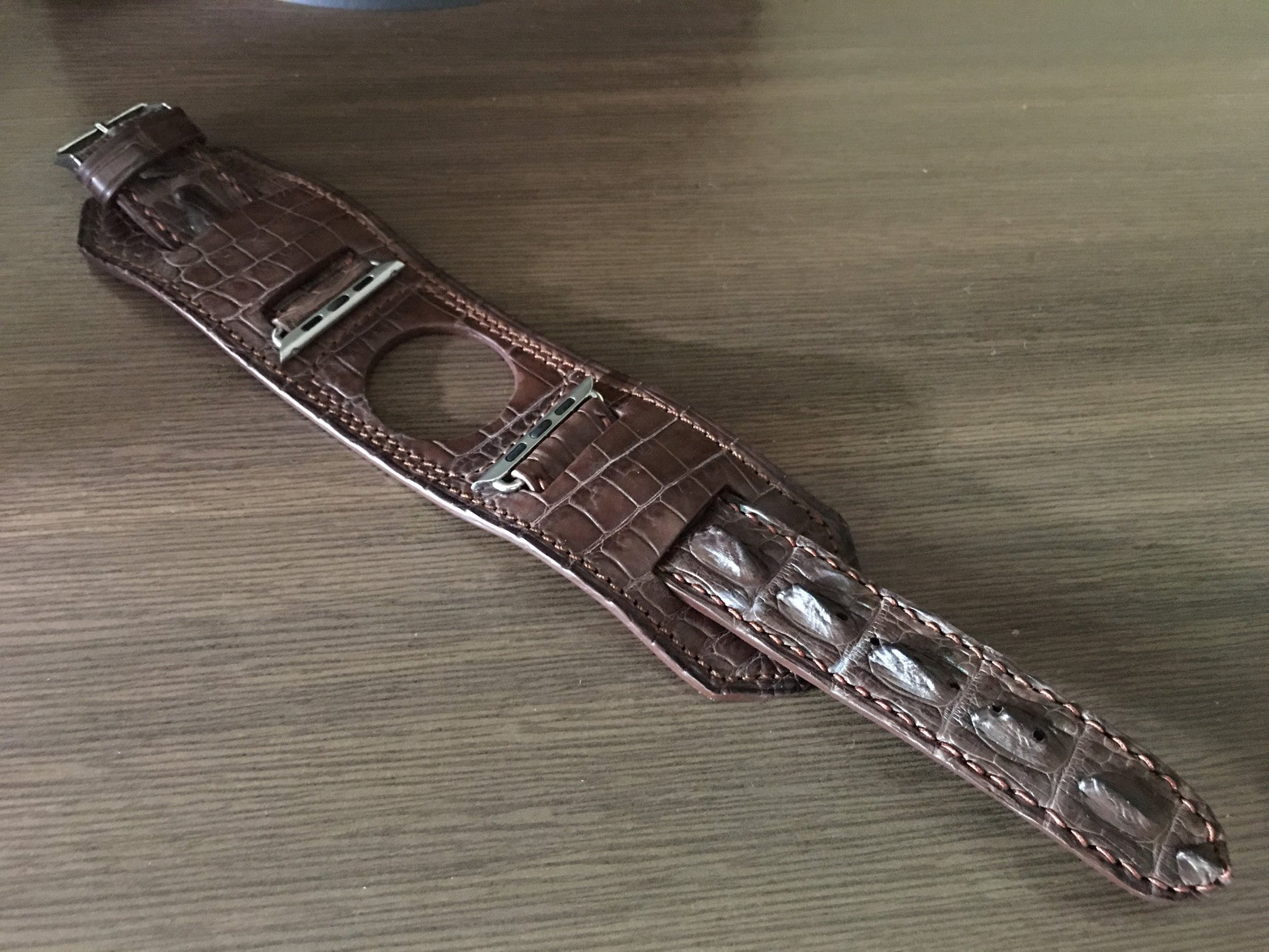 Apple Watch Band, Apple Watch 44mm 42mm, Alligator Apple Watch Strap, Apple Watch Hermes, cuff watch band for iwatch Series 1 2 3 4 - eternitizzz-straps-and-accessories