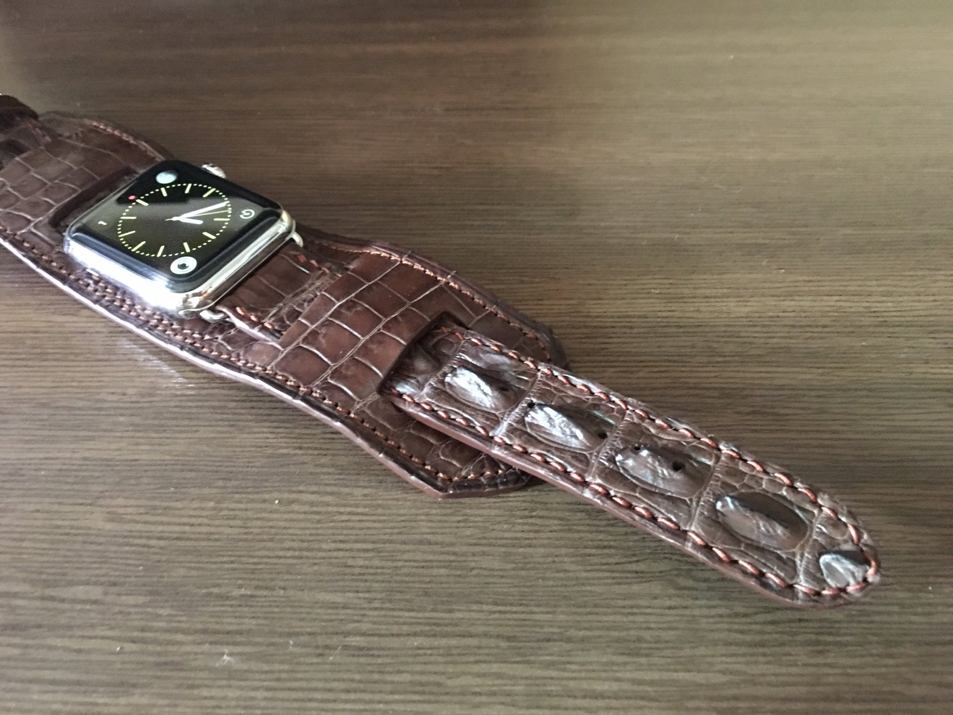 Apple Watch Band, Apple Watch 44mm 42mm, Alligator Apple Watch Strap, Apple Watch Hermes, cuff watch band for iwatch Series 1 2 3 4 - eternitizzz-straps-and-accessories