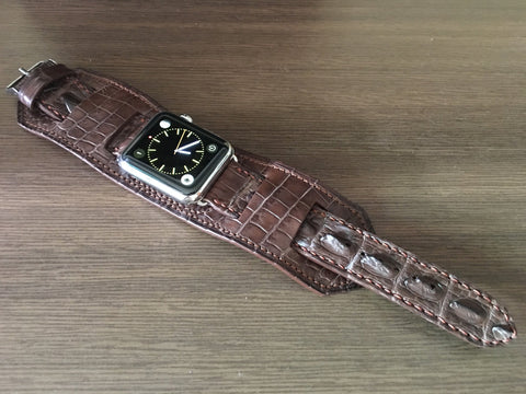 Apple Watch Band, Apple Watch 44mm 42mm, Alligator Apple Watch Strap, Apple Watch Hermes, cuff watch band for iwatch Series 1 2 3 4