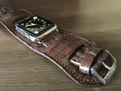 Apple Watch Band, Apple Watch 44mm 42mm, Alligator Apple Watch Strap, Apple Watch Hermes, cuff watch band for iwatch Series 1 2 3 4 - eternitizzz-straps-and-accessories