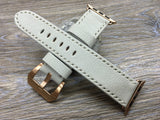 Apple Watch Series 5, Apple Watch 44mm 38mm, Apple Watch Bands, 42mm 40mm, Cream White Leather Watch Strap, Iwatch watch band - eternitizzz-straps-and-accessories