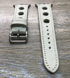 Apple Watch 40mm 44mm, Single Tour Rallye, Apple Watch 38mm, Apple Watch Band, Leather Watch Band, Apple Watch Strap, Cream White, Apple Watch 42mm - eternitizzz-straps-and-accessories
