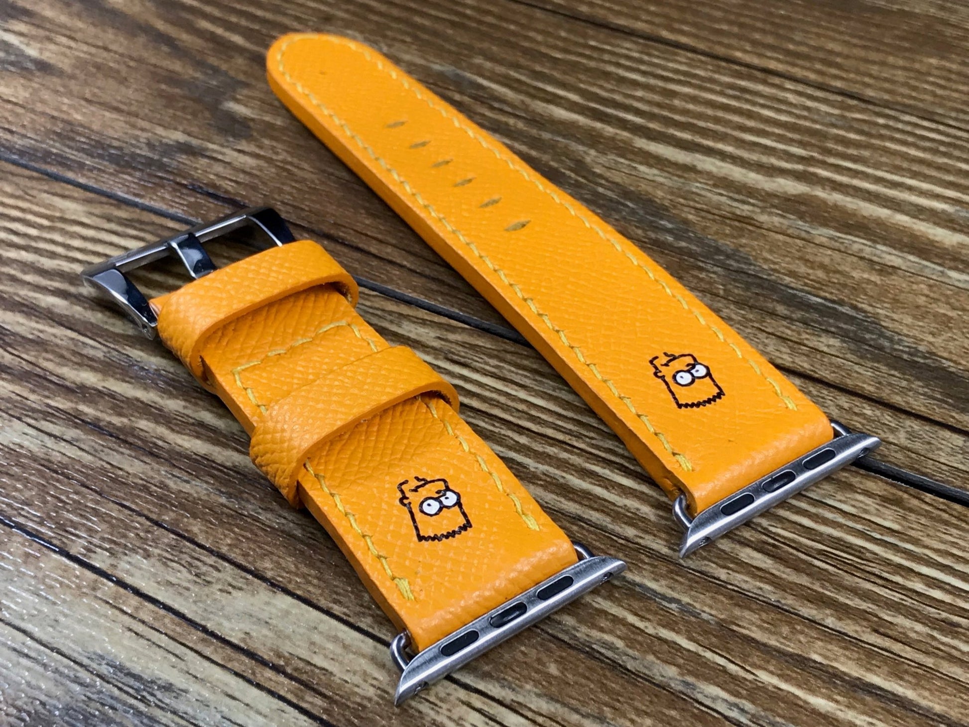 Apple Watch Band, Bart Simpson, Apple Watch 38mm 42mm, iWatch, Epsom Jaune, apple watch strap - eternitizzz-straps-and-accessories