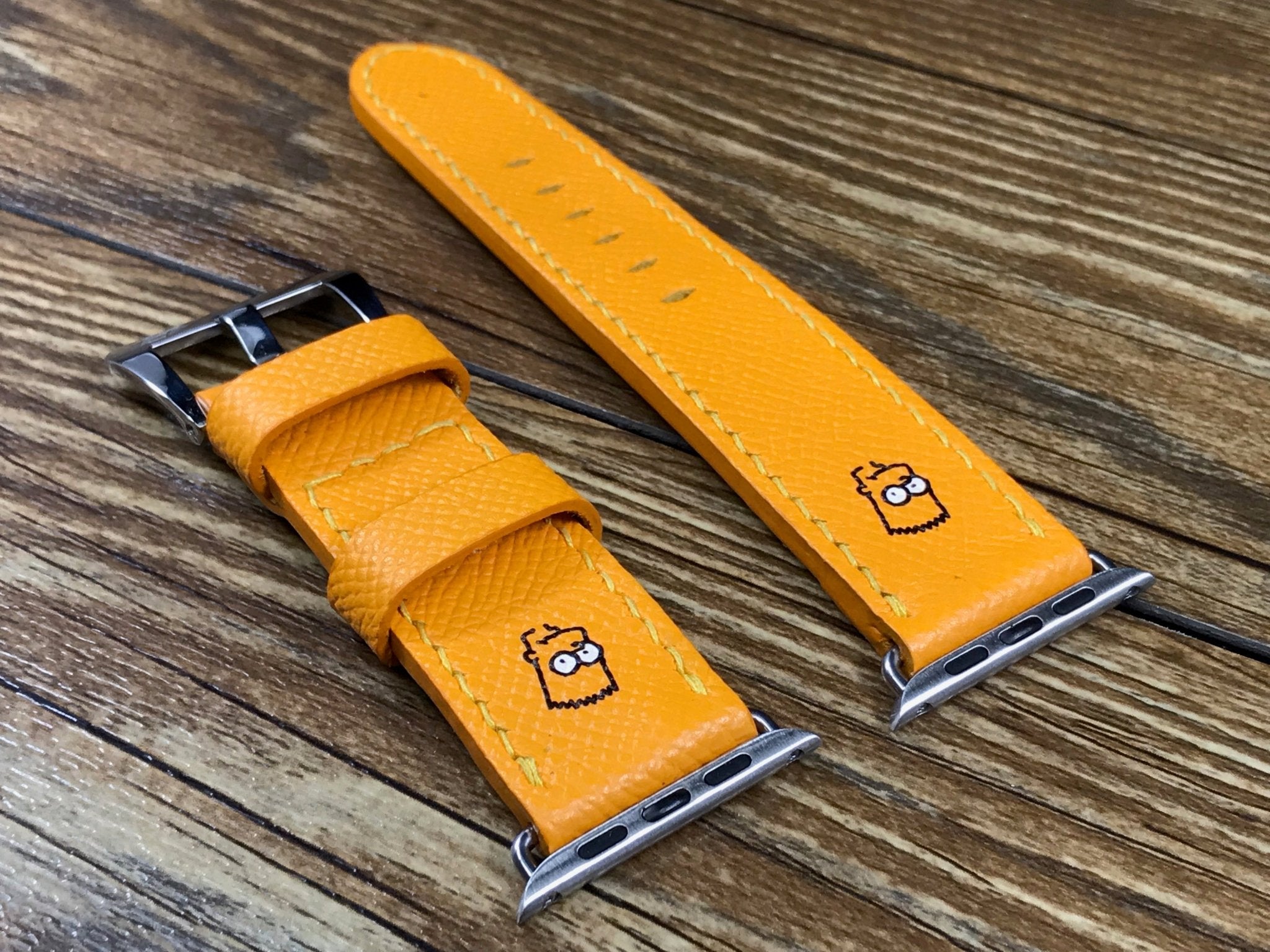 Apple Watch Band, Bart Simpson, Apple Watch 38mm 42mm, iWatch, Epsom Jaune, apple watch strap - eternitizzz-straps-and-accessories